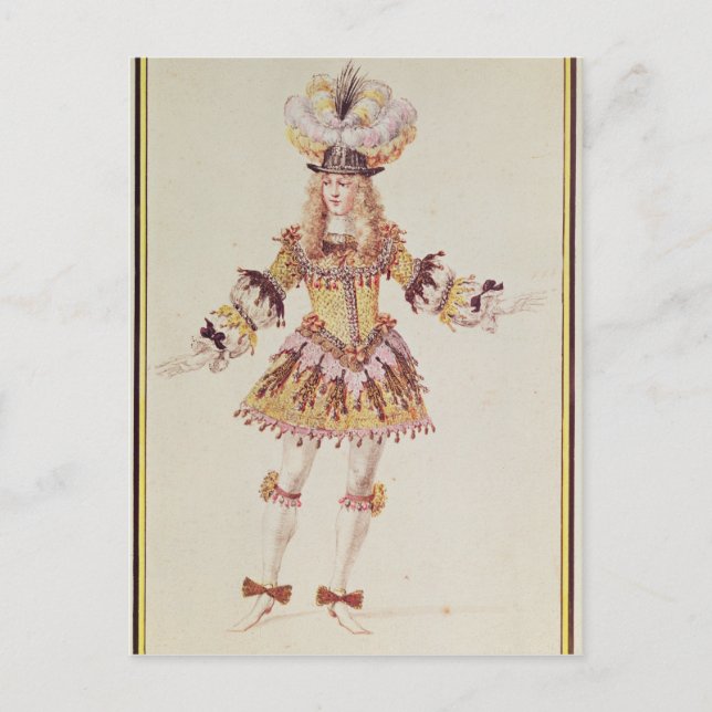 Postal Diseño de vestuario para bailarina masculina, c.16 (Anverso)