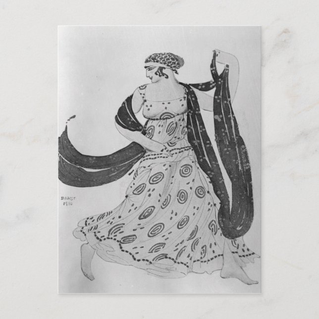 Postal Diseño de vestuario para "Cleopatra", 1910 (Anverso)