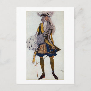 Postal Diseño de vestuario para el Rey, en el jardín, de 