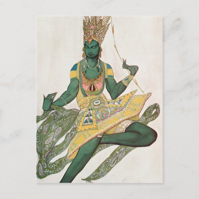 Postal Diseño de vestuario para Nijinsky como el 'Dios Az (Anverso)