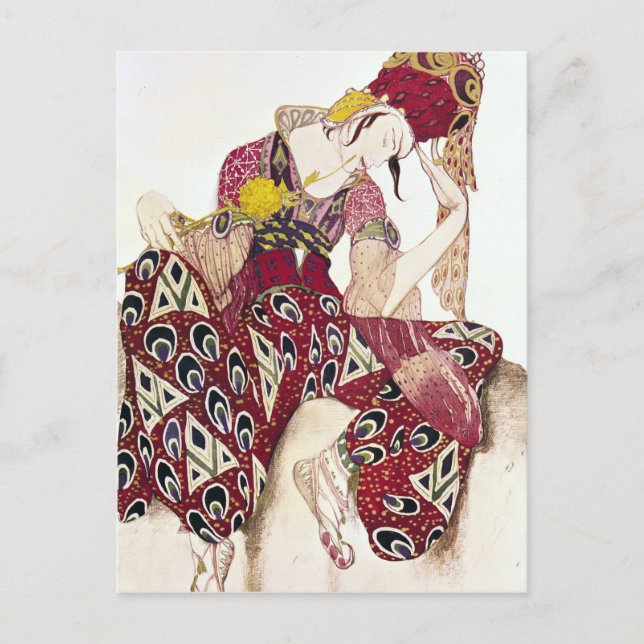 Postal Diseño de vestuario para Nijinsky en el ballet 'La (Anverso)