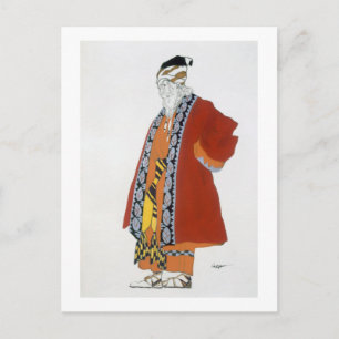 Postal Diseño de vestuario para un anciano con un abrigo