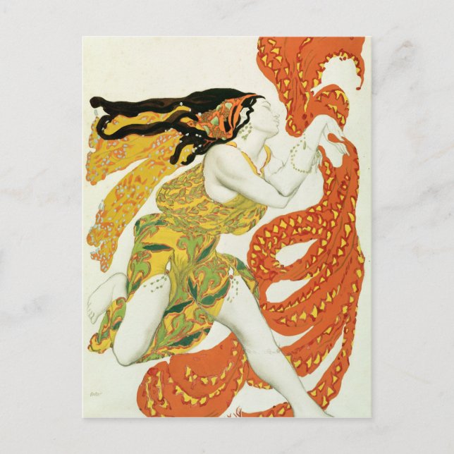 Postal Diseño de vestuario para un bacchante en 'Narcisse (Anverso)