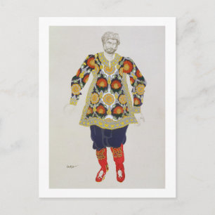Postal Diseño de vestuario para un hombre, de Sadko, 1917