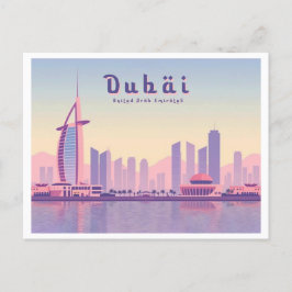 Postal Diseño de viajes de Burj Khalifa Pastel de los Emi