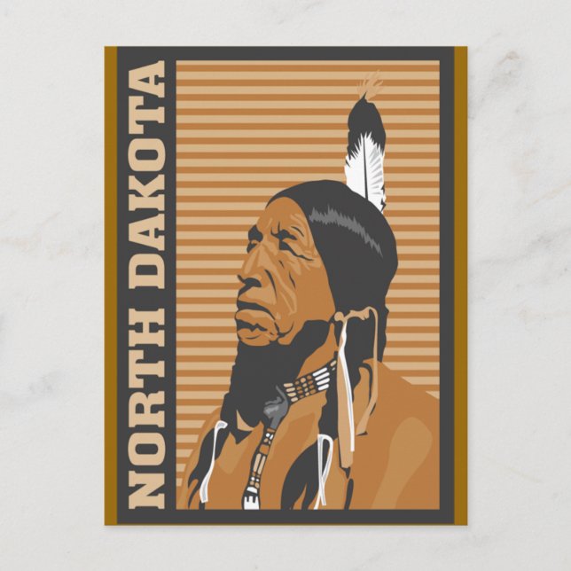 Postal Diseño de viajes en Dakota del Norte (Anverso)