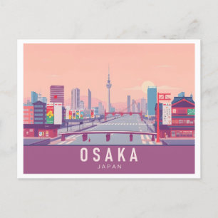 Postal Diseño de viajes Pastel de Japón Osaka