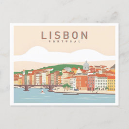 Postal Diseño de viajes Pastel en Lisboa Portugal