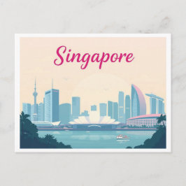 Postal Diseño de viajes pastoral de Singapur