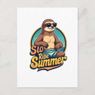 Postal Diseño de Vibraciones de Playa Retro de Verano Per