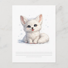 Postal Diseño de Vibraciones Positivas de Zorro Ártico Li
