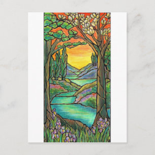 Postal Diseño de vidrio templado para paisaje de Tiffany!