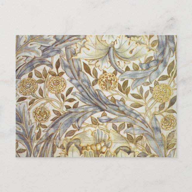 Postal diseño de William Morris, Marigold Africano (Anverso)