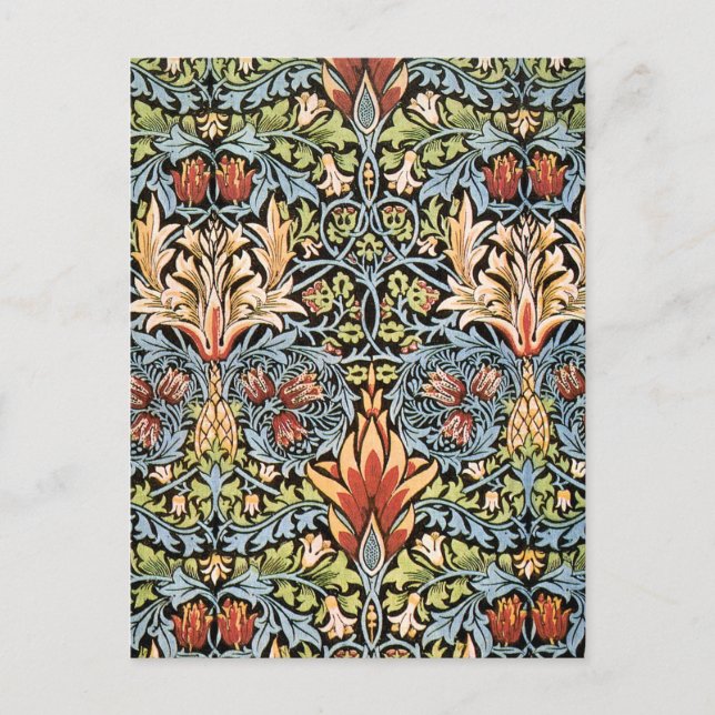 Postal Diseño de William Morris Snakeshead (Anverso)