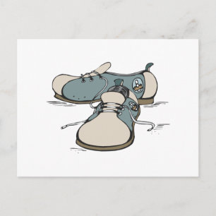 Postal diseño de zapatos de bolos retro