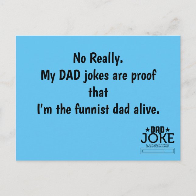 Postal Diseño del Chiste Bad Pun Dad (Anverso)