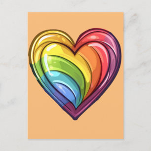 Postal Diseño del corazón del orgullo gay