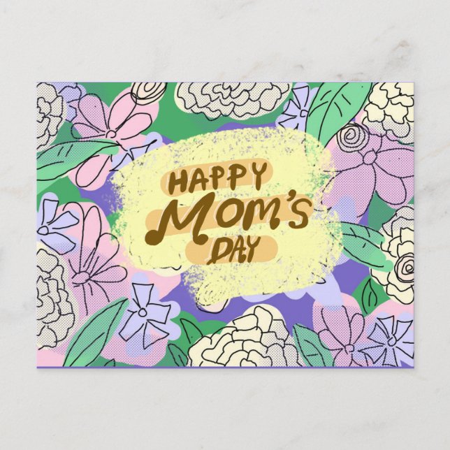 Postal Diseño del Día de la Madre Floral (Anverso)