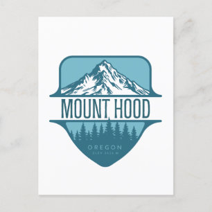 Postal Diseño del escudo Monte Hood Oregon