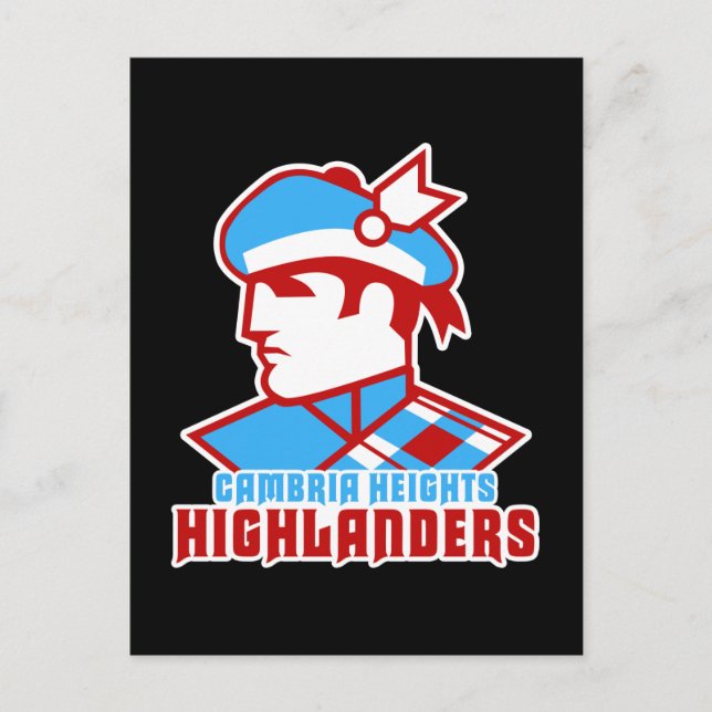 Postal Diseño del logotipo de las alturas de Cambria (Anverso)