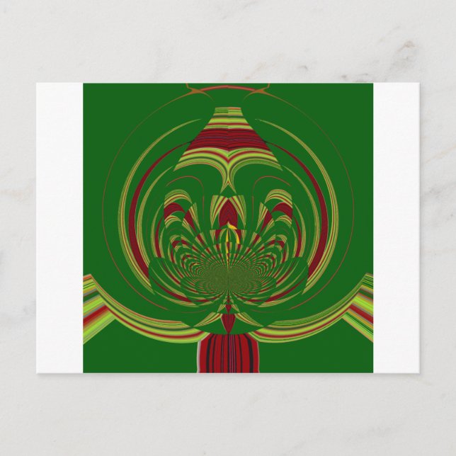 Postal Diseño del modelo floral verde étnico africano (Anverso)