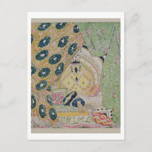 Postal Diseño del paisaje oriental (color lito)