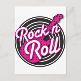 Postal Diseño del registro rockabilly Rock N Roll