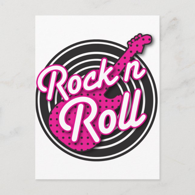 Postal Diseño del registro rockabilly Rock N Roll (Anverso)