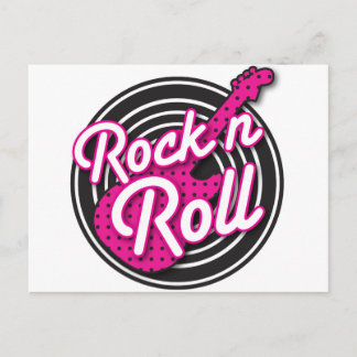 Postal Diseño del registro rockabilly Rock N Roll