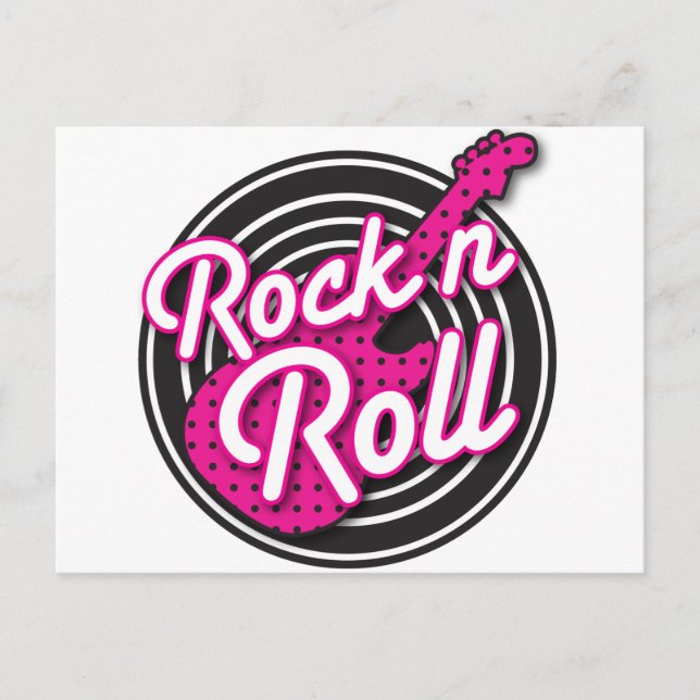 Postal Diseño del registro rockabilly Rock N Roll (Anverso)