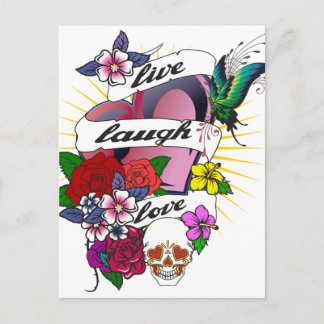 Postal Diseño del tatuaje del corazón del amor de la risa