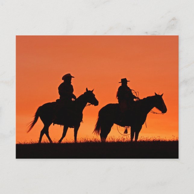 Postal Diseño del viaje de Cowboy Sunset (Anverso)