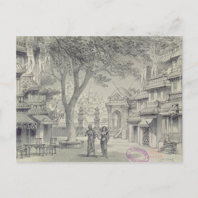 Postal Diseño determinado para el acto II de la ópera (Anverso)