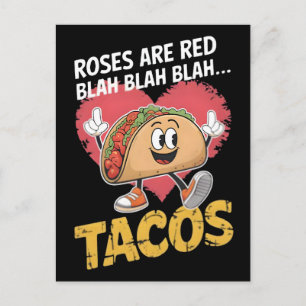 Postal Diseño divertido de camiseta de taco para amantes 