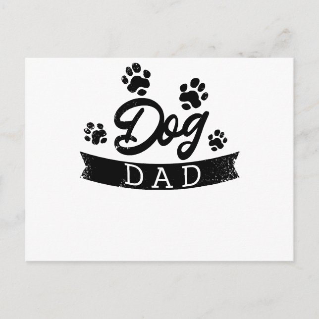 Postal Diseño divertido de Dog Dad - Idea de regalo para  (Anverso)