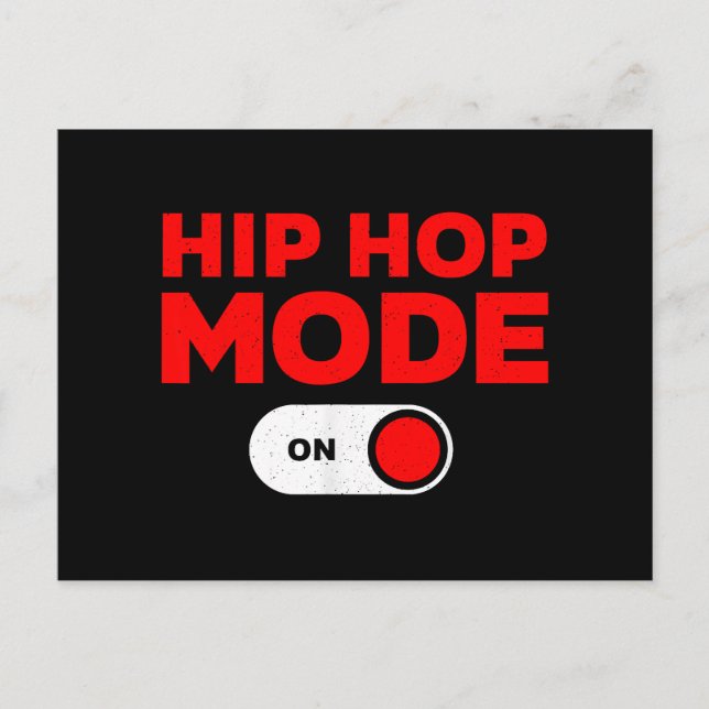 Postal Diseño divertido de hip hop para hombres mujeres H (Anverso)