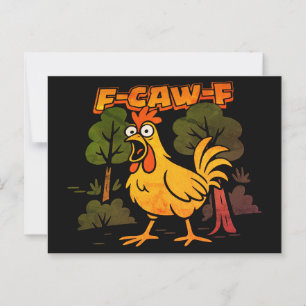 Postal Diseño Divertido de Pollo – Animal de Dibujos Anim