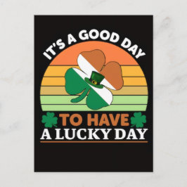 Postal Diseño divertido del ganso afortunado para el día 