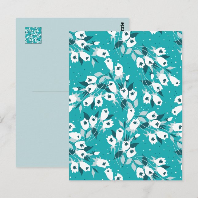 Postal Diseño elegante de arte botánico en el patrón de f (Anverso / Reverso)