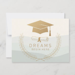Postal Diseño elegante de graduación de oro   Los sueños 