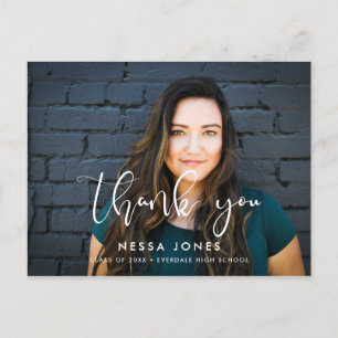 Postal Diseño elegante Graduación de fotos Gracias