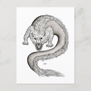 Postal Diseño en blanco y negro de Wolfdragon