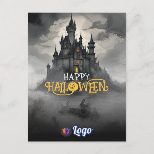 Postal Diseño Espeluznante de Castillo Místico de Hallowe