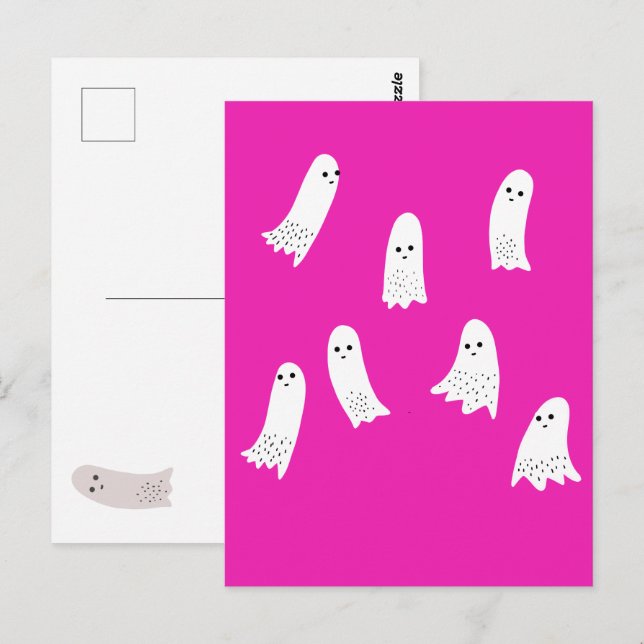 Postal Diseño espeluznante de los fantasmas de Halloween (Anverso / Reverso)