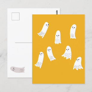 Postal Diseño espeluznante de los fantasmas de Halloween