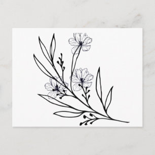 postal - diseño floral