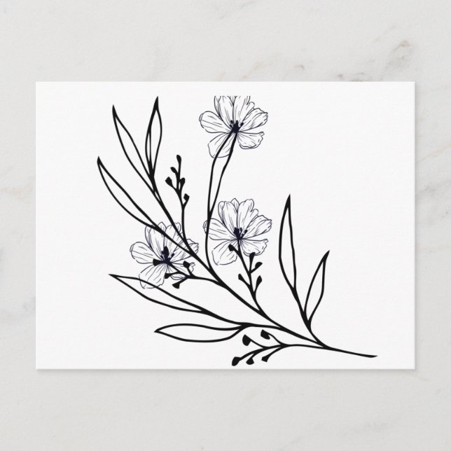 postal - diseño floral (Anverso)