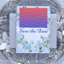 Postal Diseño floral Azul claro