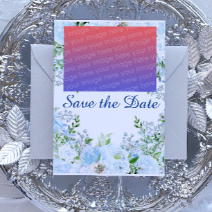 Postal Diseño floral Azul claro