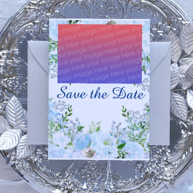 Postal Diseño floral Azul claro (Subido por el creador)